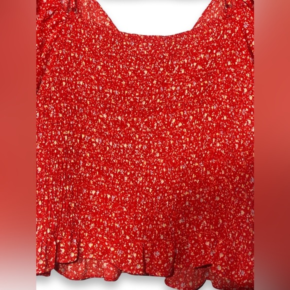 NWT Sienna Sky Puff Sleeve Off The Shoulder/Spaghetti Straps Blouse With Ruching - Picture 3 of 9